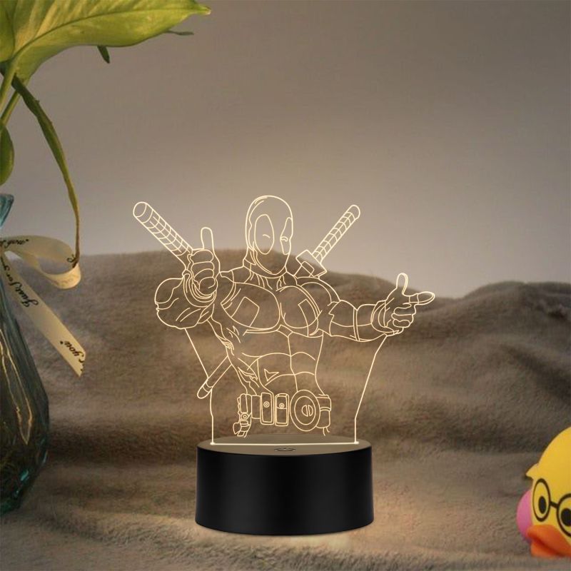Deadpool Character Design Night Lamp